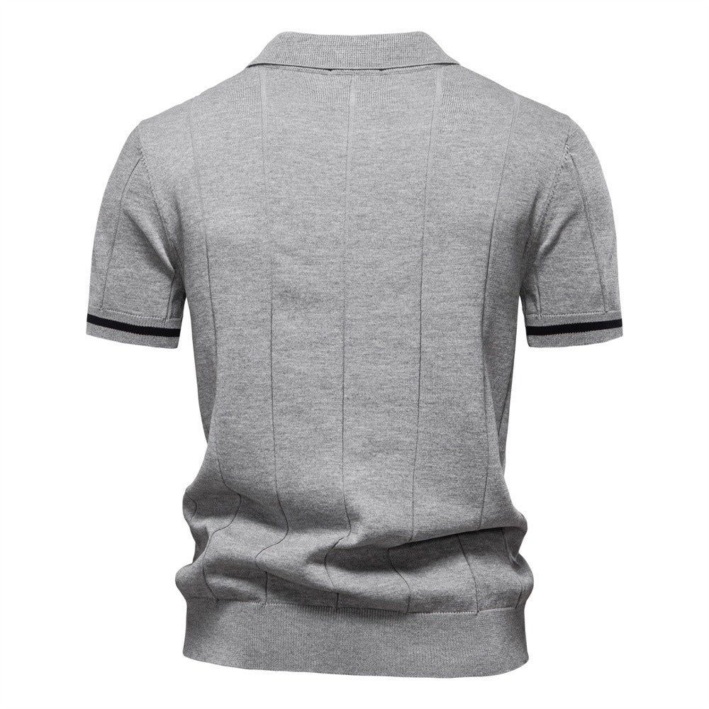 Men's Quarter Zip Knit Polo Shirt