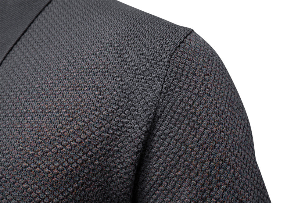 Men's Open Collar Knit Polo Shirt