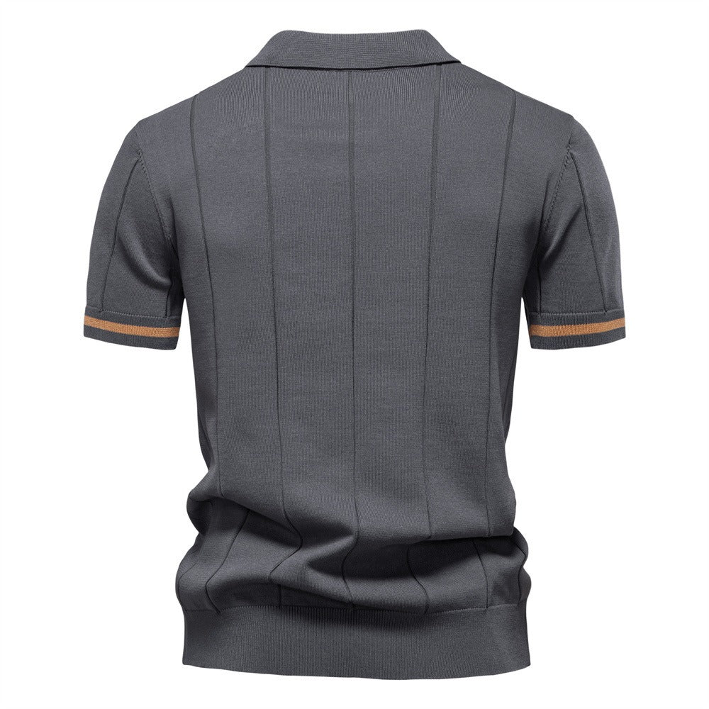 Men's Quarter Zip Knit Polo Shirt