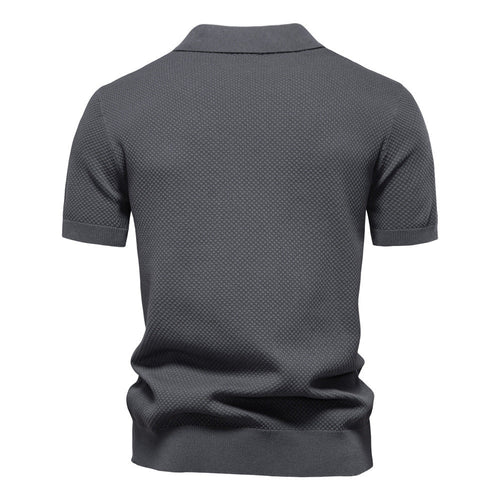 Men's Open Collar Knit Polo Shirt