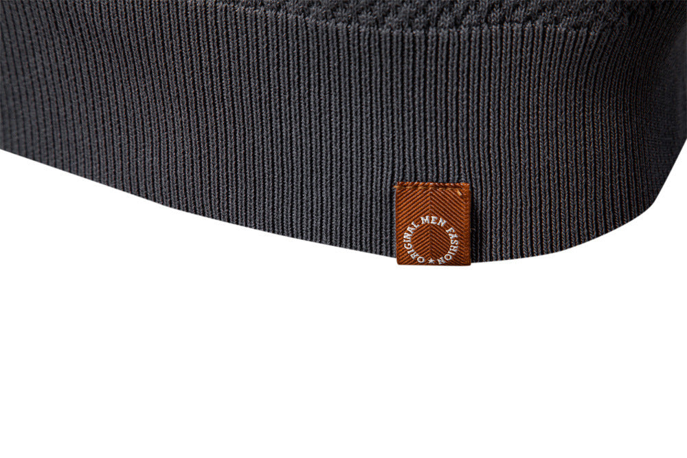 Men's Open Collar Knit Polo Shirt