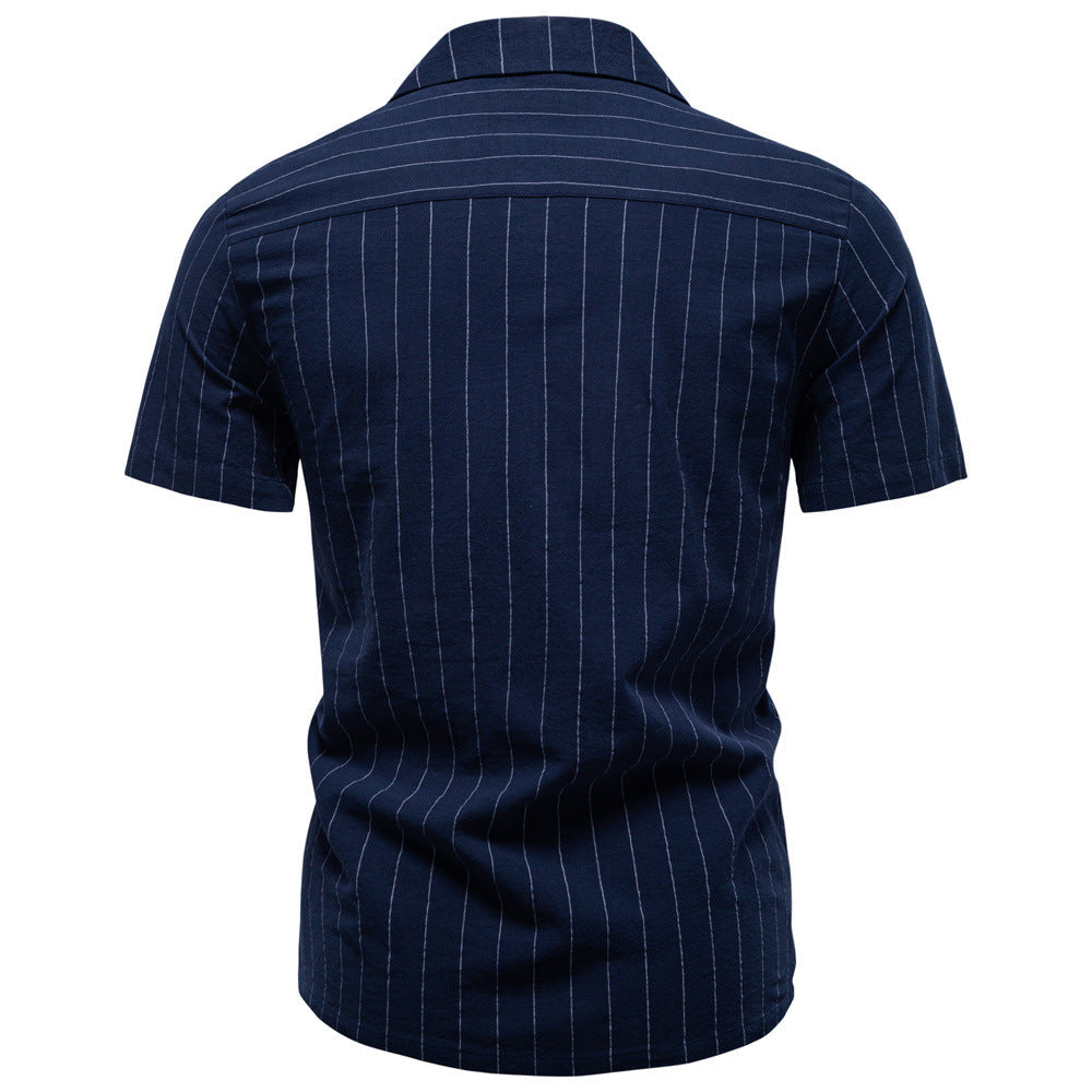 Men's Striped Short Sleeve Shirt
