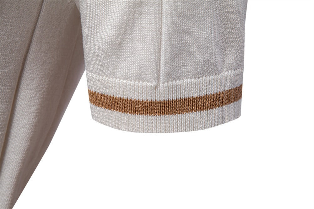 Men's Quarter Zip Knit Polo Shirt