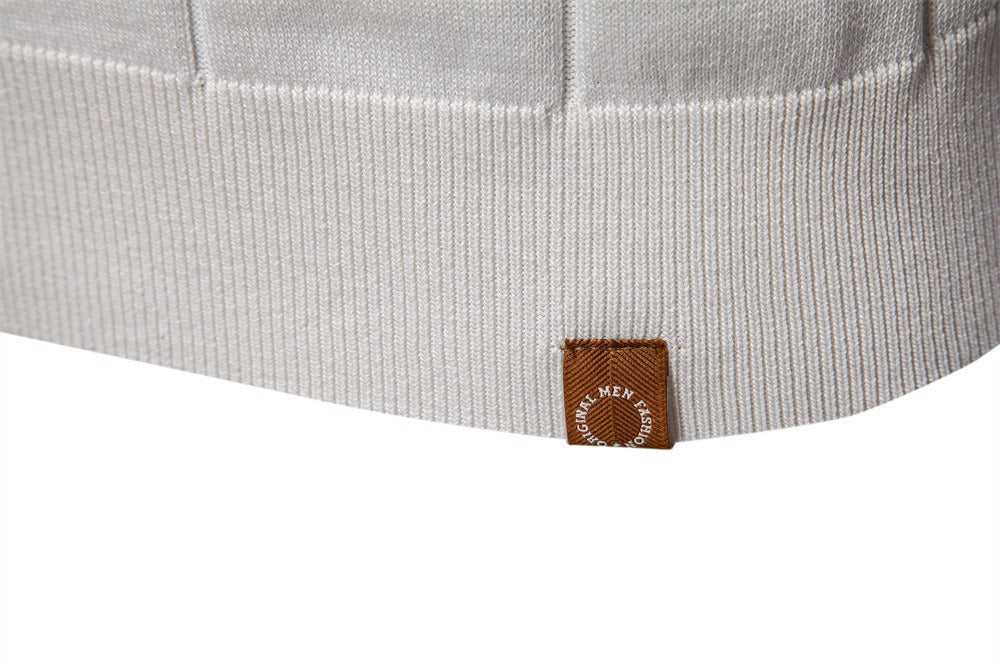 Men's Quarter Zip Knit Polo Shirt