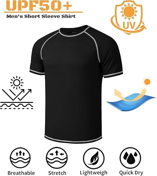 Men’s Big & Tall UPF 50+ Rash Guard T-Shirt