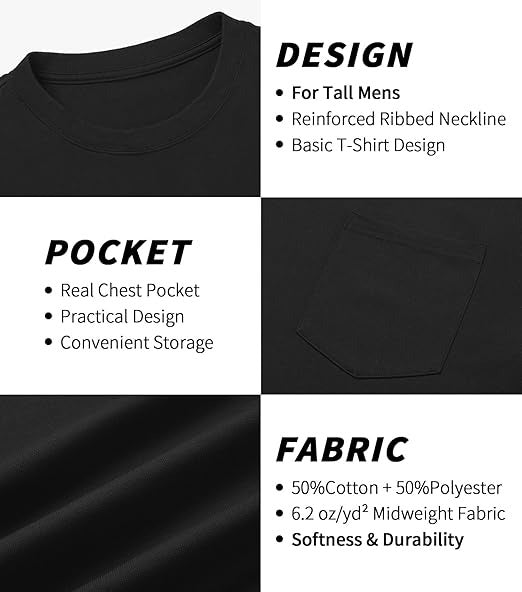 Men’s Tall Heavyweight Crew Neck T-Shirt
