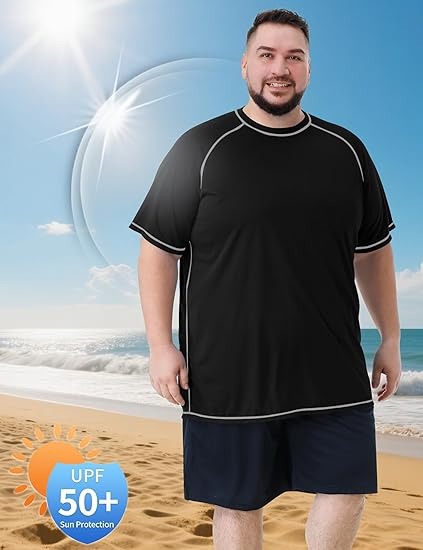 Men’s Big & Tall UPF 50+ Rash Guard T-Shirt
